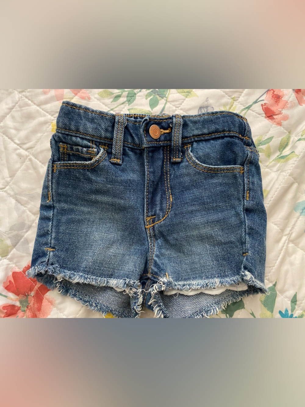 Old Navy Denim Blue Frayed Hem Kids Shorts
